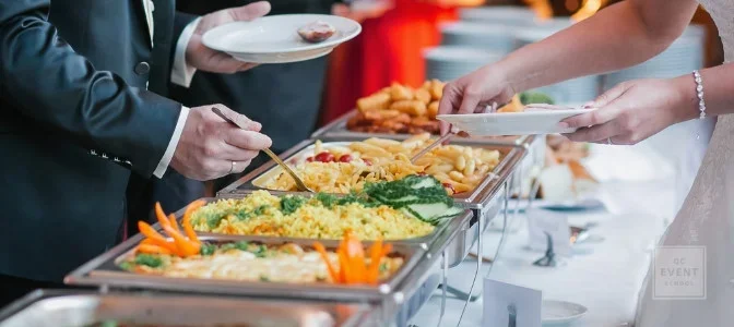 Elegant wedding catering display - bridal reception food Rochester MI